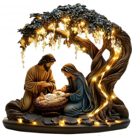 Jesus livets träd nyfödd skrivbordsdekoration