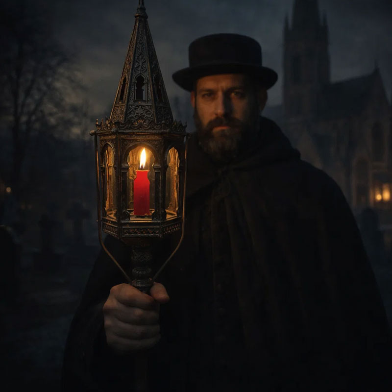 Antike Hängelaterne im Stil des 19. Jahrhunderts – Vintage-Kerzenleuchte mit gotischem Charme