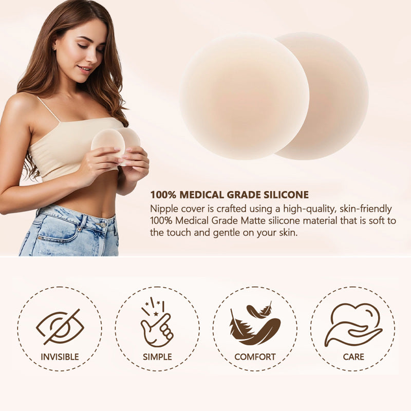 Autocollant de poitrine fin et solide en silicone pur