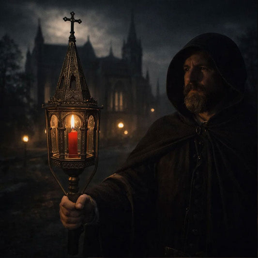 Antike Hängelaterne im Stil des 19. Jahrhunderts – Vintage-Kerzenleuchte mit gotischem Charme