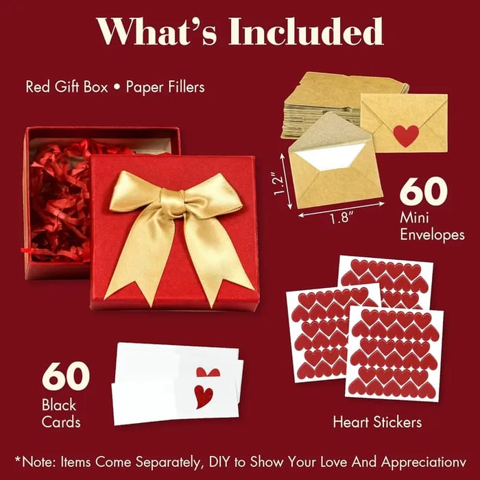 💌DIY Kärleksbrevlåda - Mini tomma kort och kuvert till honom/henne💕