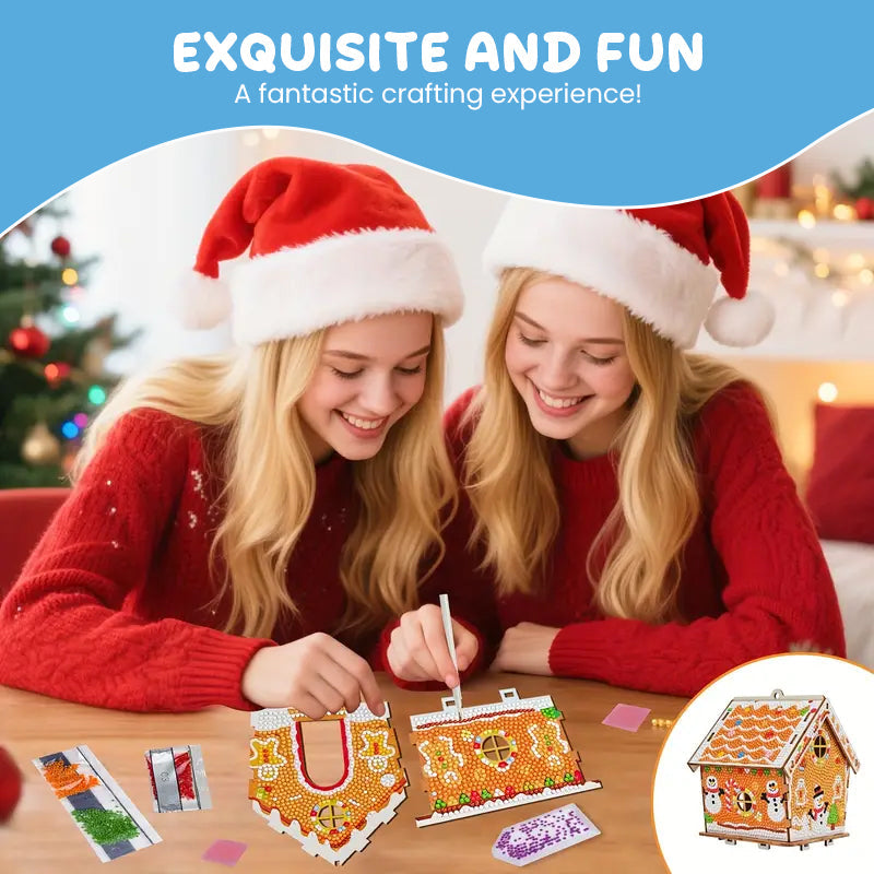 Diamantmålning med pepparkakssnögubbehus
