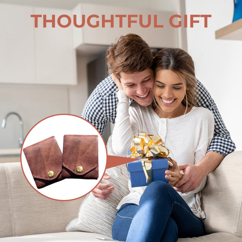 👜Vintage handgjord läderplånbok