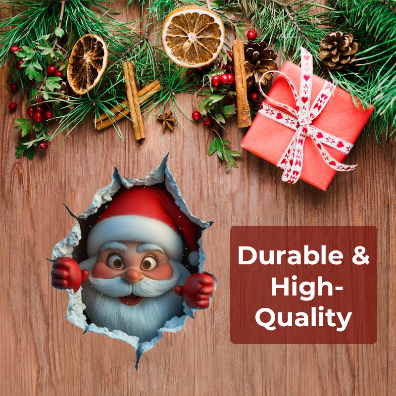 🎅 Christmas Santa Wall Breakthrough 3D Sticker